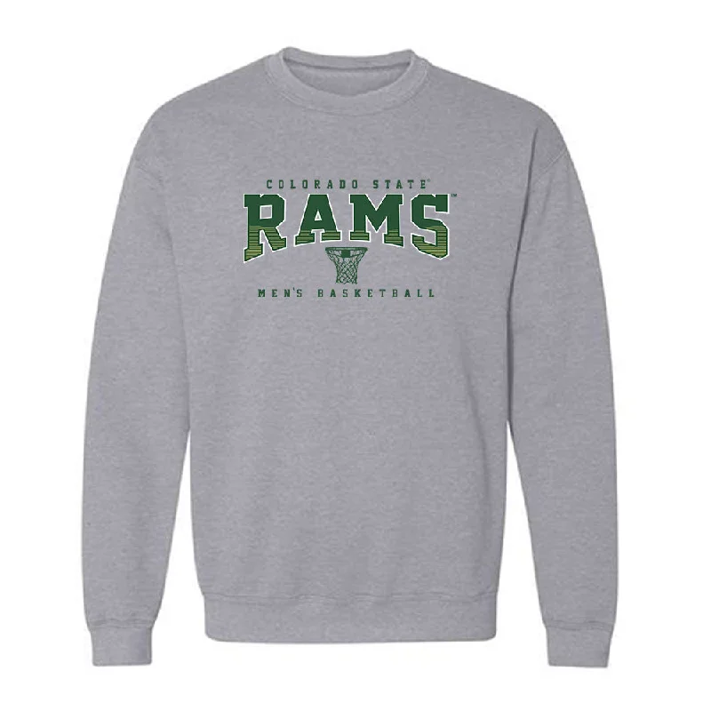 Colorado State - NCAA Women's Basketball : Emma Ronsiek - Crewneck Sweatshirt Hoodie with Exposed Zipper Edgy Industrial