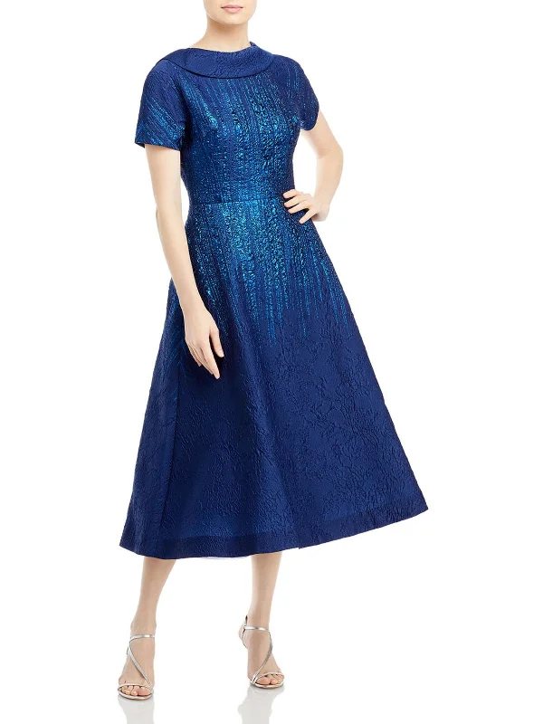 Womens Shimmer Roll Neck Evening Dress Tunics Leisure comfortable