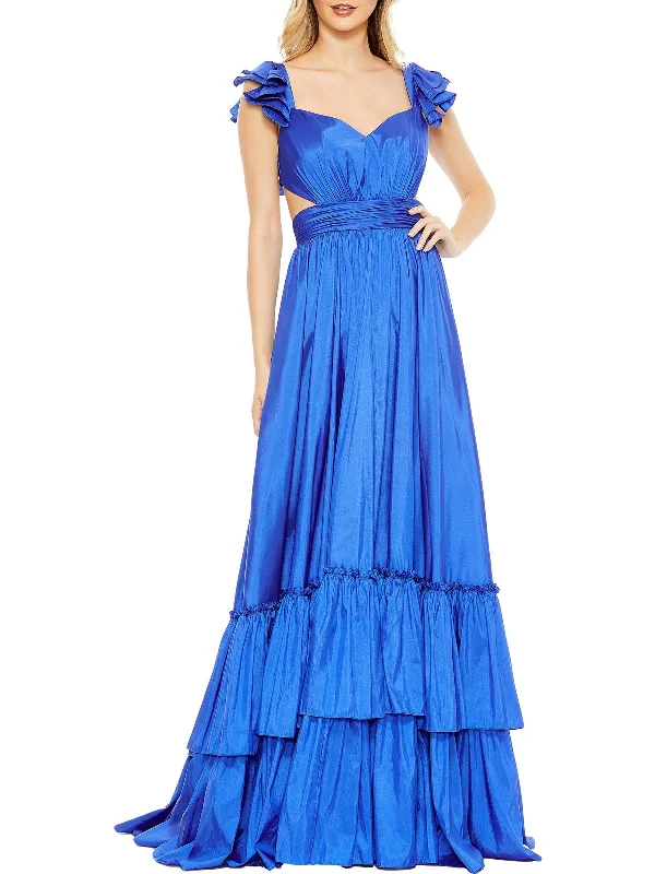Womens Satin Maxi Evening Dress Tunics Winter warm