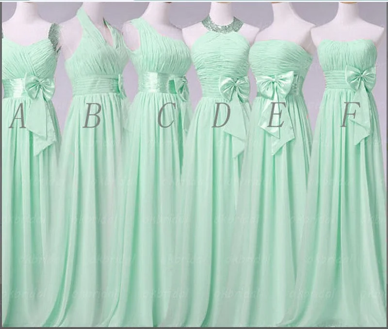 Mismatched Mint Green Elegant Long Bridesmaid Dresses,2017 Chiffon Wedding Party Dress,220044 Tunics Sophisticated sleek Mismatched Mint Green Elegant Long Bridesmaid Dresses,2017 Chiffon Wedding Party Dress,220044 Tunics Sophisticated sleek
