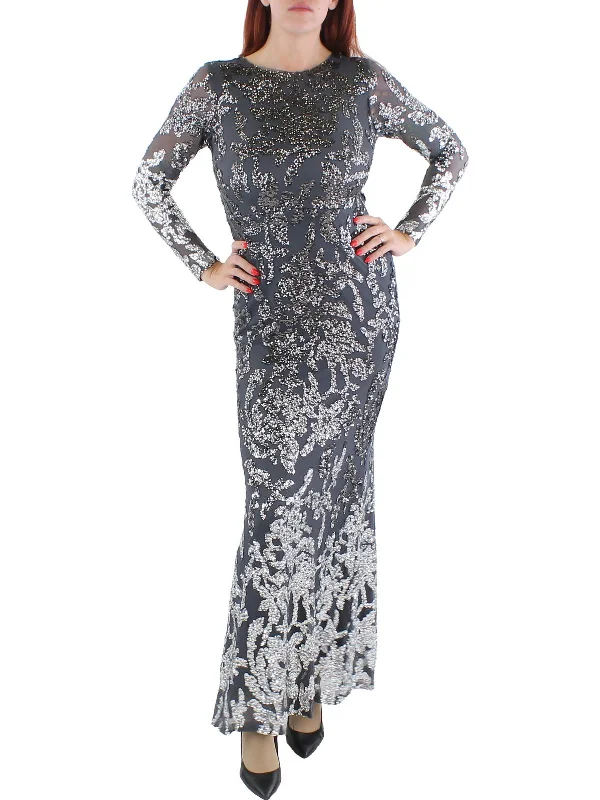 Petites Womens Mesh Embellished Evening Dress Tunics Top rated