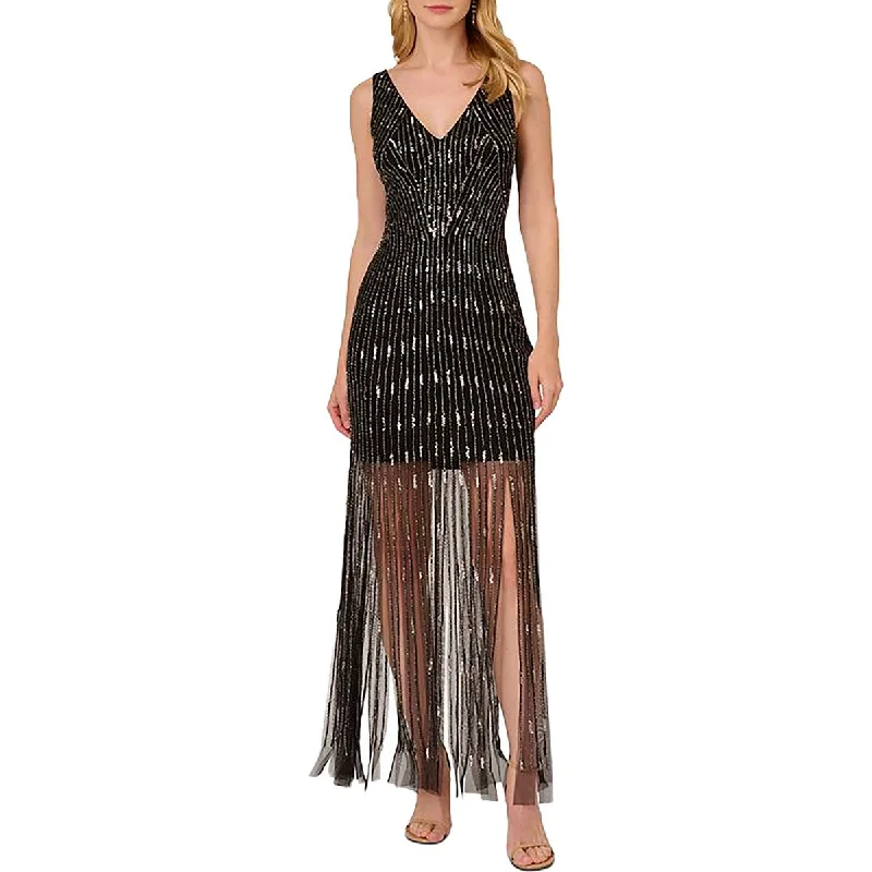 Adrianna Papell Womens Embellished Carwash Hem Cocktail And Party Dress Sequined Elegant Party Adrianna Papell Womens Embellished Carwash Hem Cocktail And Party Dress Sequined Elegant Party
