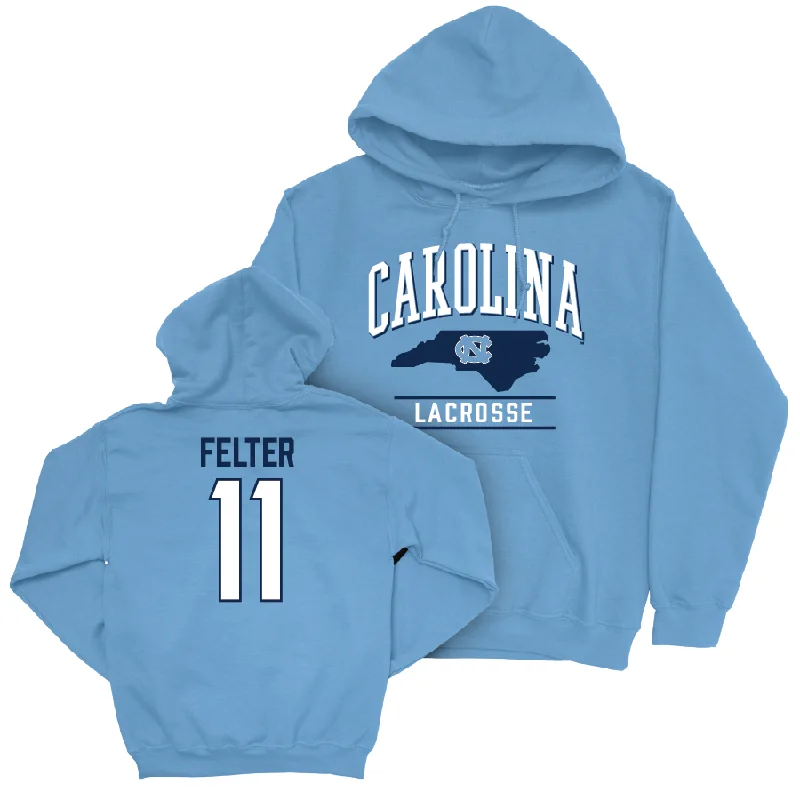 UNC Women's Lacrosse Carolina Blue Arch Hoodie - Darcy Felter Hoodie with Oversized Fit Loose Comfortable UNC Women's Lacrosse Carolina Blue Arch Hoodie - Darcy Felter Hoodie with Oversized Fit Loose Comfortable