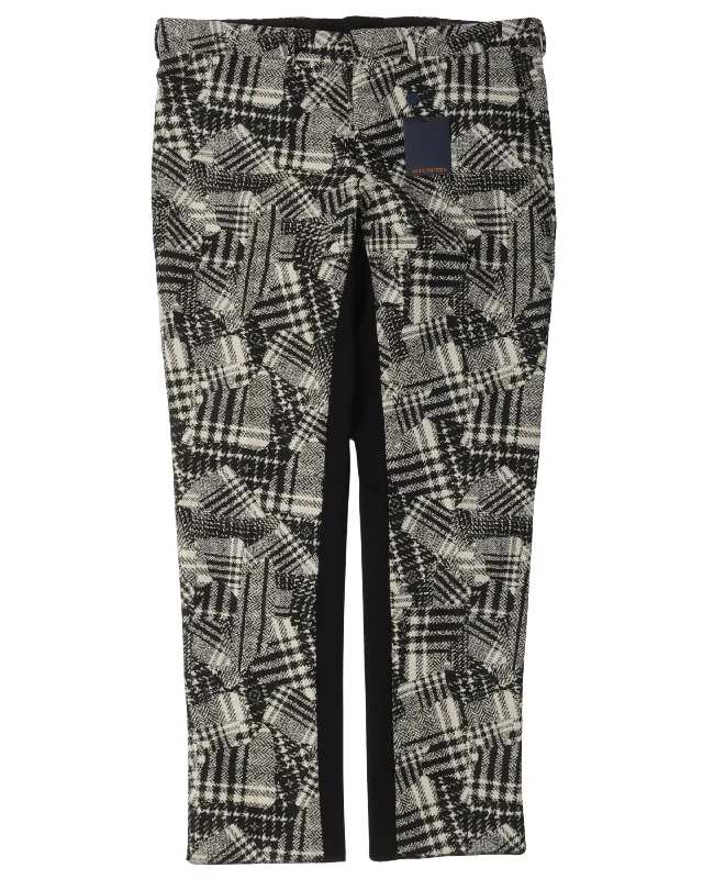 Monogram Wool Blend Plaid Pants Comfortable Jogging Pants