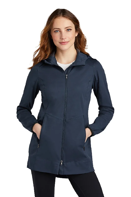 Port Authority Womens Active Wind & Water Resistant Full Zip Hooded Jacket - Dress Navy Blue Anorak Shell Jacket Lightweight Jacket Port Authority Womens Active Wind & Water Resistant Full Zip Hooded Jacket - Dress Navy Blue Anorak Shell Jacket Lightweight Jacket