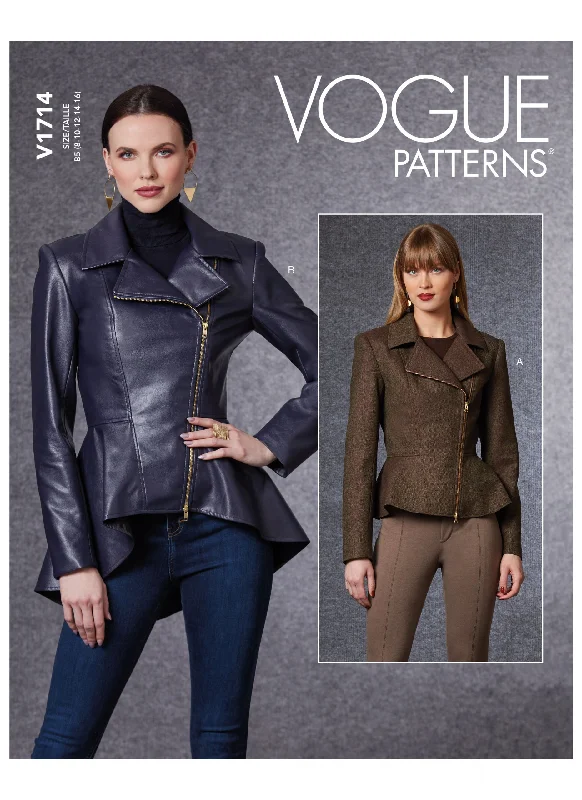 Vogue Pattern V1714 Misses' Jacket Lace Jacket Ribbed Jacket Sequined Jacket