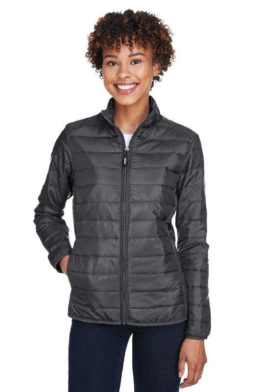 Core 365 Womens Prevail Packable Puffer Water Resistant Full Zip Jacket - Carbon Grey Jersey Jacket Tulle Jacket Batik Jacket