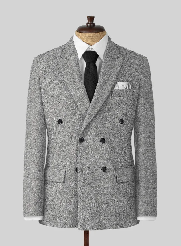 Highlander Steel Gray Tweed Jacket Zippered Front Buttoned Front Snap Front