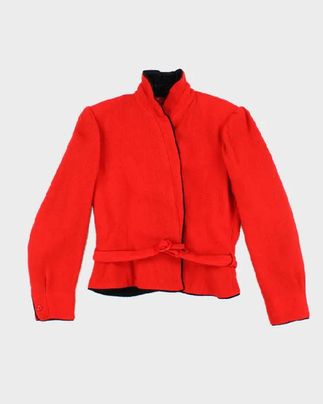 Vintage 80s Kenzo Red Wool Jacket - M Belted Jacket Elasticated Jacket Padded Jacket Vintage 80s Kenzo Red Wool Jacket - M Belted Jacket Elasticated Jacket Padded Jacket