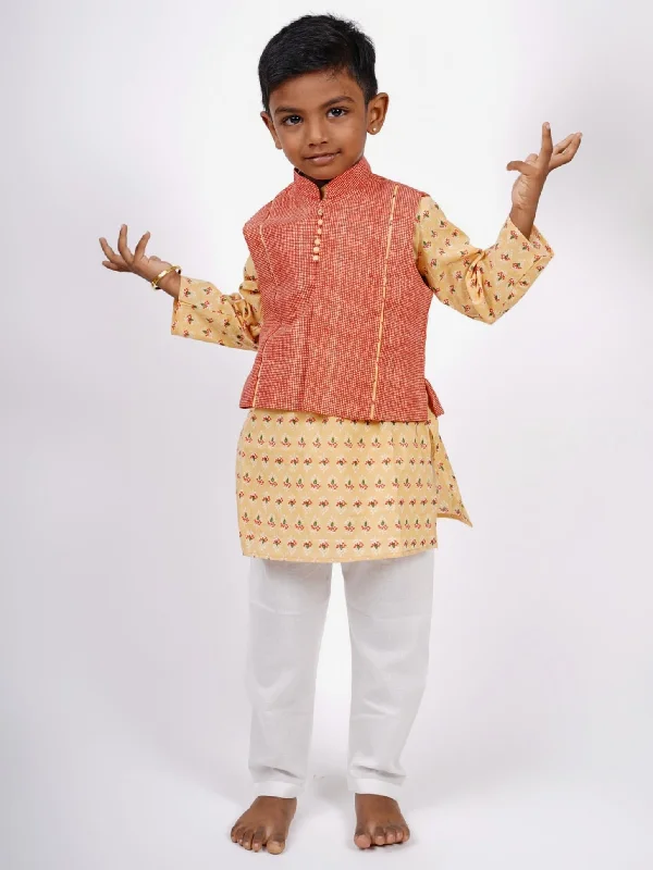 Designer Block Printed Kurta and Jacket with Pant Suit for Baby Boys Tiered Jacket Buttoned Jacket Zippered Jacket Designer Block Printed Kurta and Jacket with Pant Suit for Baby Boys Tiered Jacket Buttoned Jacket Zippered Jacket