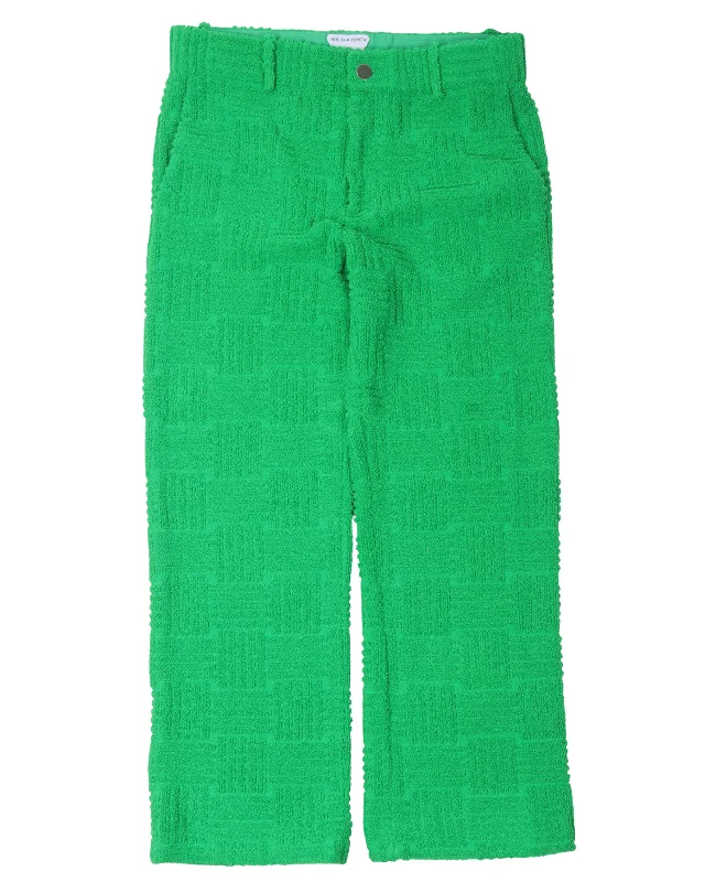 Jacquard Terry Cloth Pants Soft Stretch Trousers