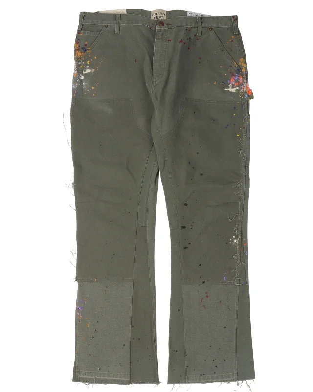 Painted Carpenter Flare Pants Comfortable Wide-Leg Pants