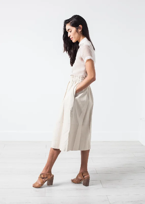 Eulera Leather Skirt in Cream velvet skirt rich