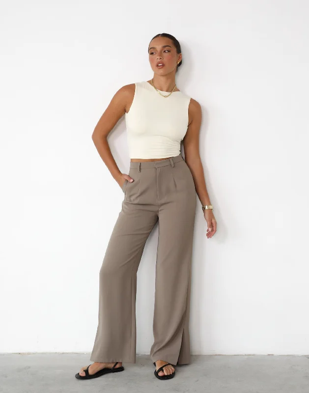 Sailing Away Pants (Mushroom) Classic Pleated Pants