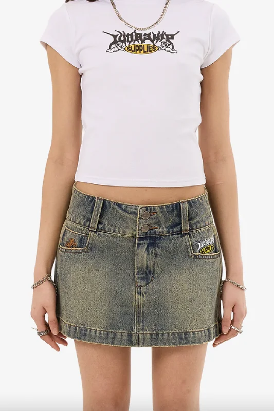 WORSHIP SUPPLIES MESSENGER MICRO SKIRT - CORROSIVE modal blend skirt