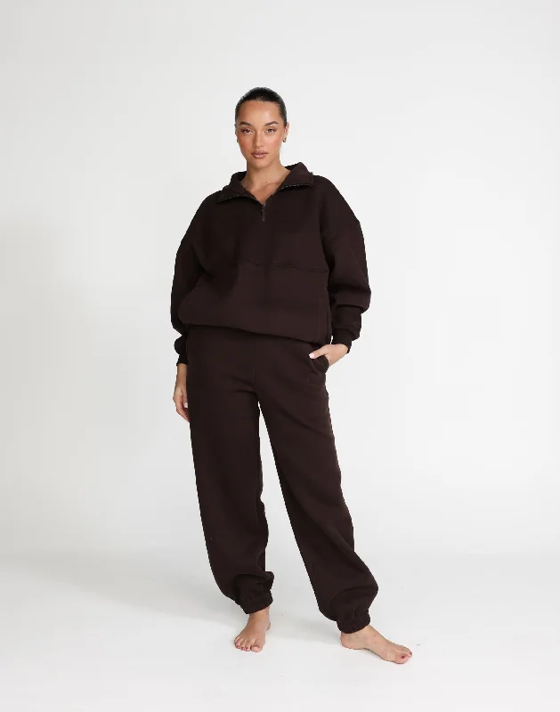 Jamie Tracksuit Pants (Chocolate) Cozy Lounge Pants