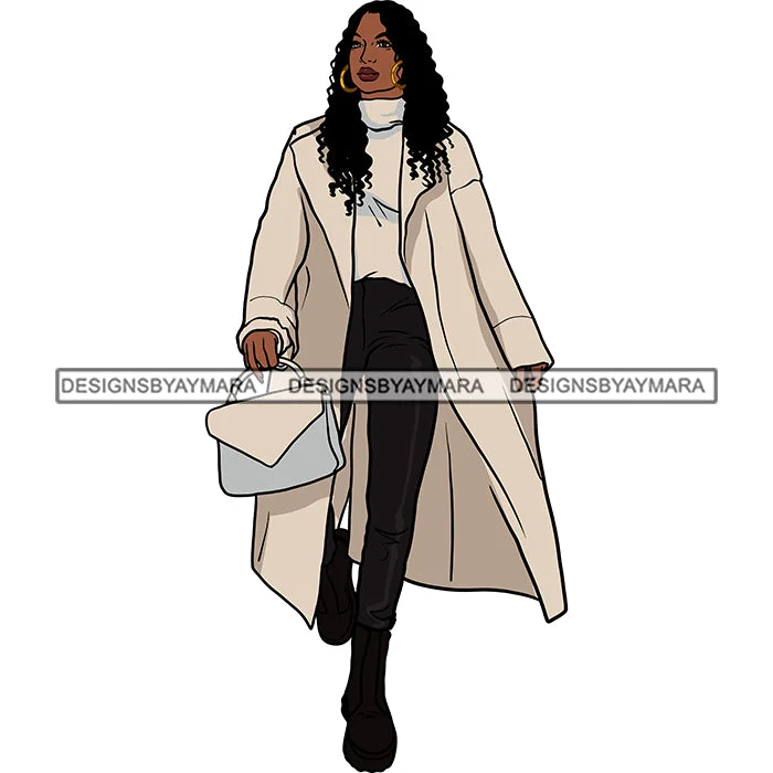 Winter Fall Fashion Woman Model Casual Clothing Outfit Cold Weather Jacket Coat Sweater Autumn SVG JPG PNG Clipart Cricut Silhouette Cut Cutting Handmade Hand-knitted Hand-woven