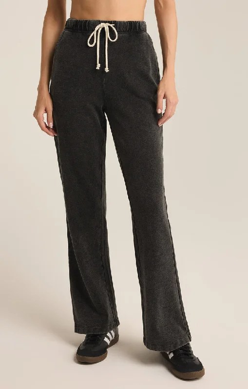 Z-Supply Hunter Knit Denim Pant - VINTAGE BLACK Elegant Palazzo Trousers