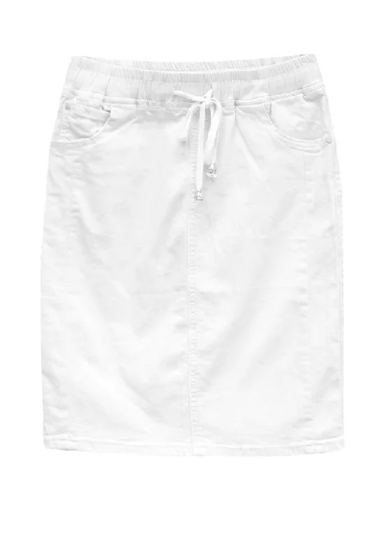 Country Denim Jogger Skirt White wool skirt warm