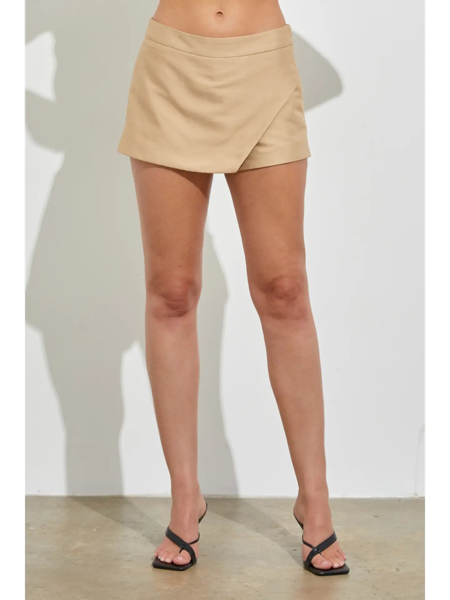 MS Beige Mini Skirt cashmere skirt fine