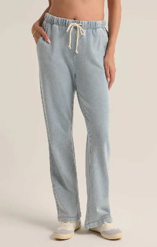 Z-Supply Hunter Knit Denim Pant - WASHED INDIGO Fashionable Button-Up Pants
