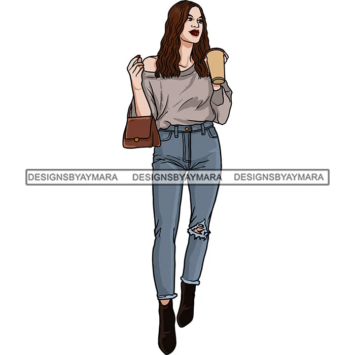 Winter Fall Fashion Woman Model Casual Clothing Outfit Cold Weather Jacket Coat Sweater Autumn SVG JPG PNG Clipart Cricut Silhouette Cut Cutting Soft Cozy Warm