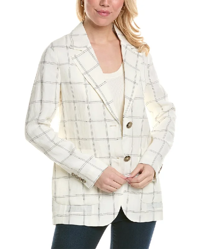 Peserico Linen Jacket Oversized Jacket Tailored Jacket Straight Jacket
