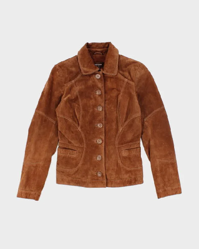 Vintage Danier Brown Suede Jacket - XS V-Neck Jacket Boat Neck Jacket Square Neck Jacket