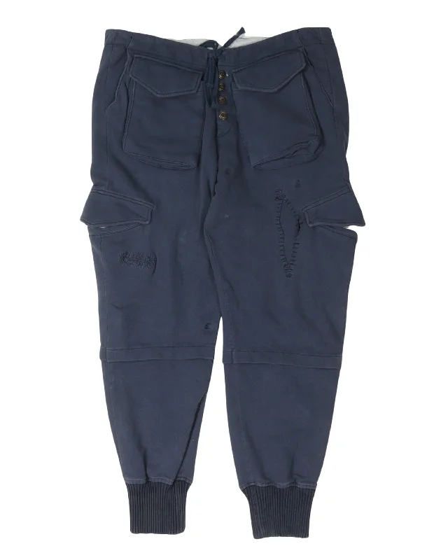 Fleece GL Cargo Lounge Pants Fashionable Tapered Leg Pants