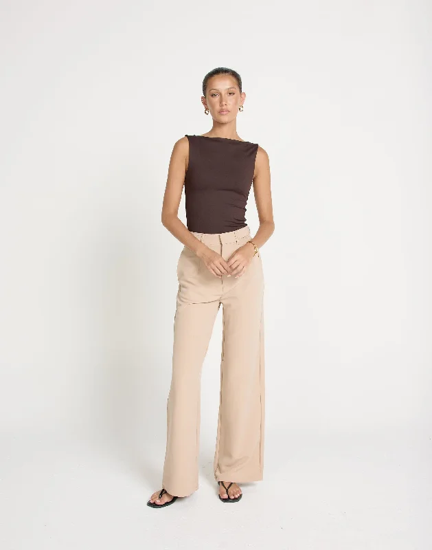 Briar Pants (Warm Beige) Comfortable Denim Leggings