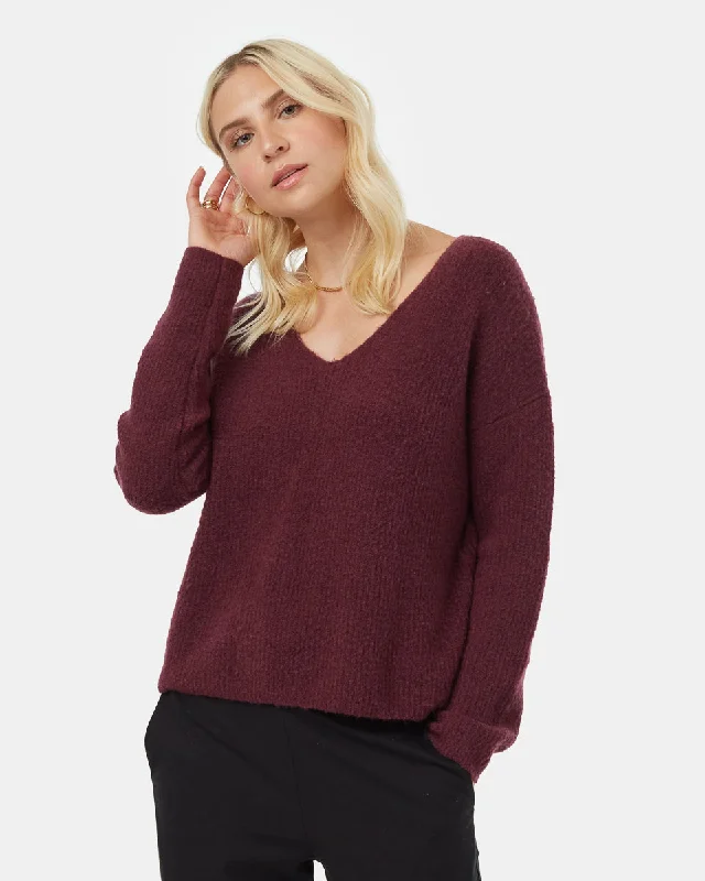 Highline Fuzzy V-Neck Sweater Neon Metallic Matte