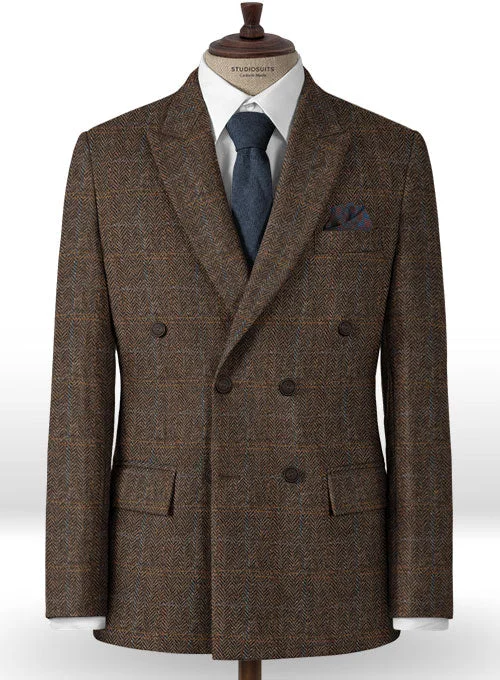 Harris Tweed Country Dark Brown Jacket Fitted Jacket Loose Jacket Oversized Jacket