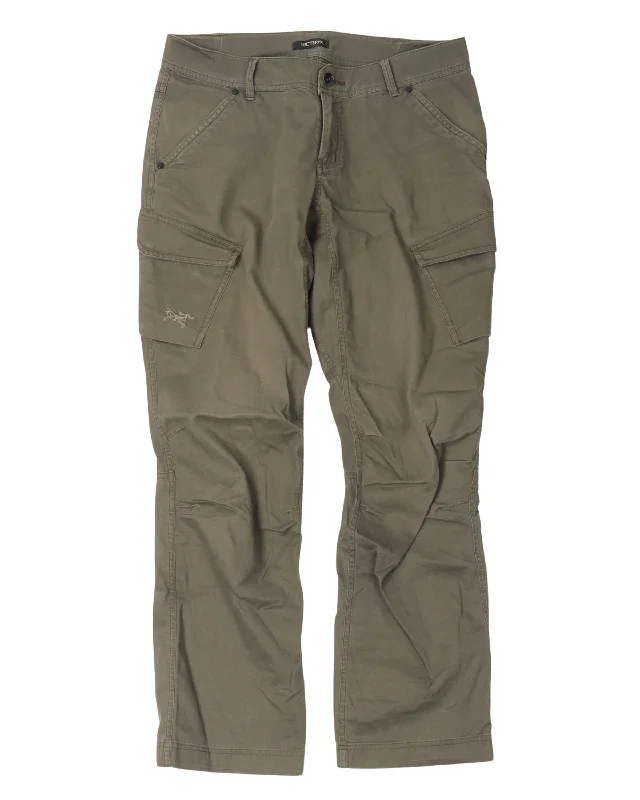 Slanted Pocket Cargo Pants Soft Wool Pants