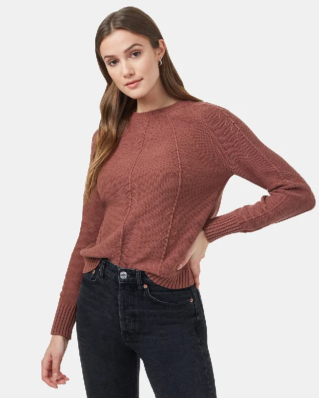 Highline TreeStitch Crew Sweater Silk Blend Satin Velvet