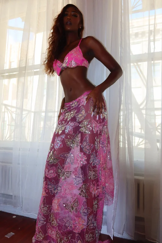 BUTTERFLY SKIRT silk skirt elegant
