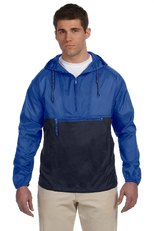 Harriton Mens Packable Wind & Water Resistant 1/4 Zip Hooded Jacket - Royal Blue/Navy Blue Satin Fabric Silk Fabric Chiffon Fabric Harriton Mens Packable Wind & Water Resistant 1/4 Zip Hooded Jacket - Royal Blue/Navy Blue Satin Fabric Silk Fabric Chiffon Fabric
