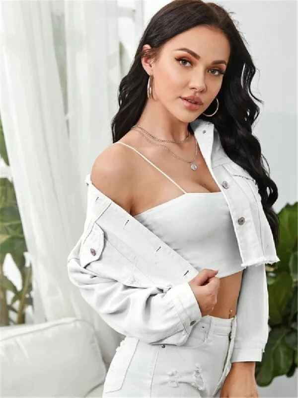 Women's Denim Vest Short Jacket Mesh Jacket Canvas Jacket Denim Jacket