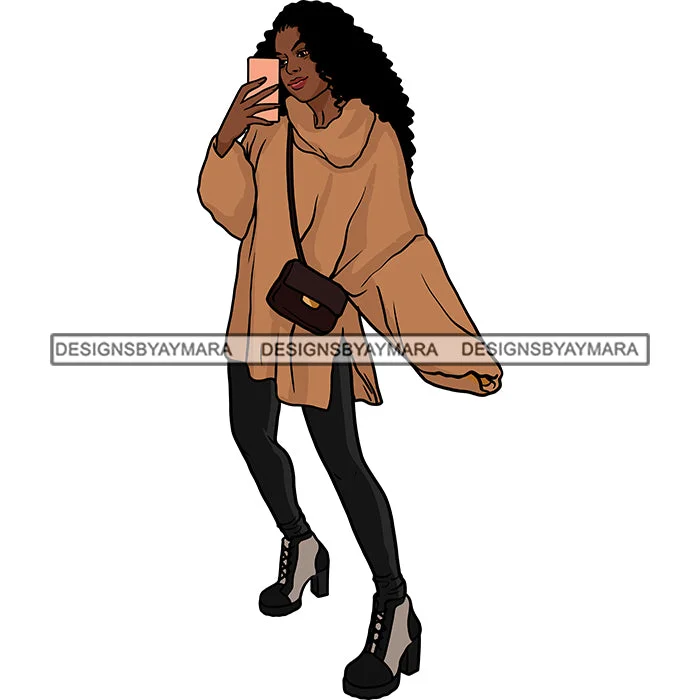 Winter Fall Fashion Woman Model Casual Clothing Outfit Cold Weather Jacket Coat Sweater Autumn SVG JPG PNG Clipart Cricut Silhouette Cut Cutting Plaid Sweater Polka Dot Checkered