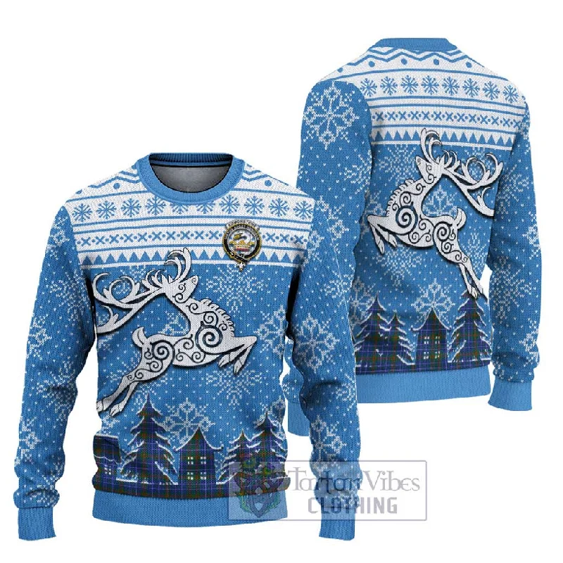 Edmonstone Clan Christmas Ugly Sweater Celtic Reindeer Style Fleece Sweater Nylon Polyester Edmonstone Clan Christmas Ugly Sweater Celtic Reindeer Style Fleece Sweater Nylon Polyester