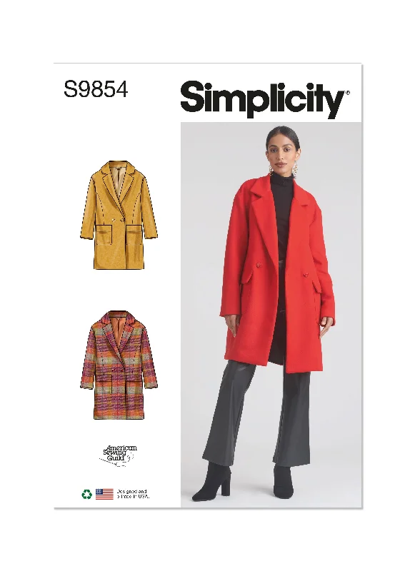 Simplicity Pattern S9854 Misses' Jacket Coat Cotton Jacket Linen Jacket Terry Jacket Simplicity Pattern S9854 Misses' Jacket Coat Cotton Jacket Linen Jacket Terry Jacket