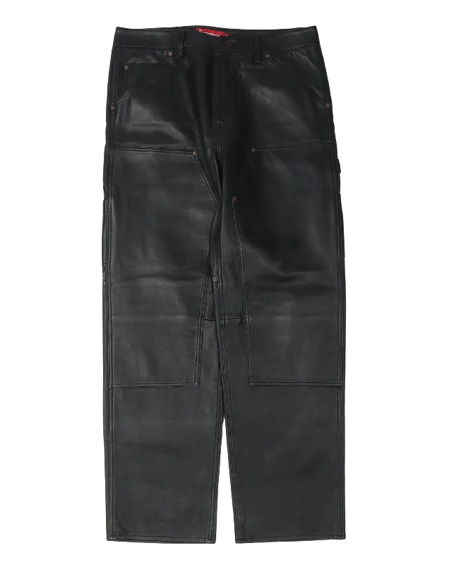 Leather Doubleknee Pants Comfortable Jogging Pants