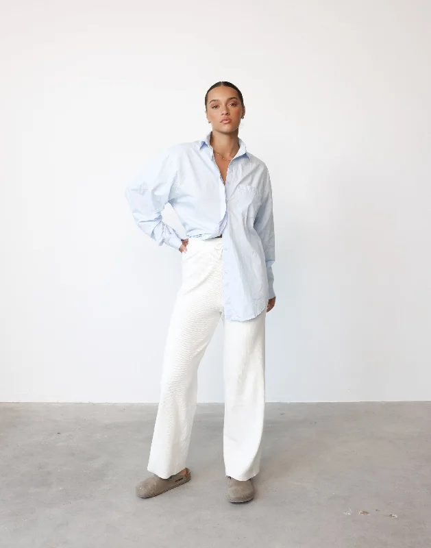 Kleine Knit Pants (White) Lightweight Linen Pants