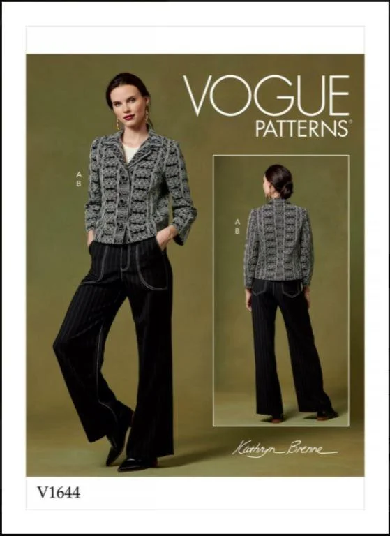 Vogue Pattern V1644 Misses' Jacket and Pants V-Neck Jacket Boat Neck Jacket Square Neck Jacket Vogue Pattern V1644 Misses' Jacket and Pants V-Neck Jacket Boat Neck Jacket Square Neck Jacket