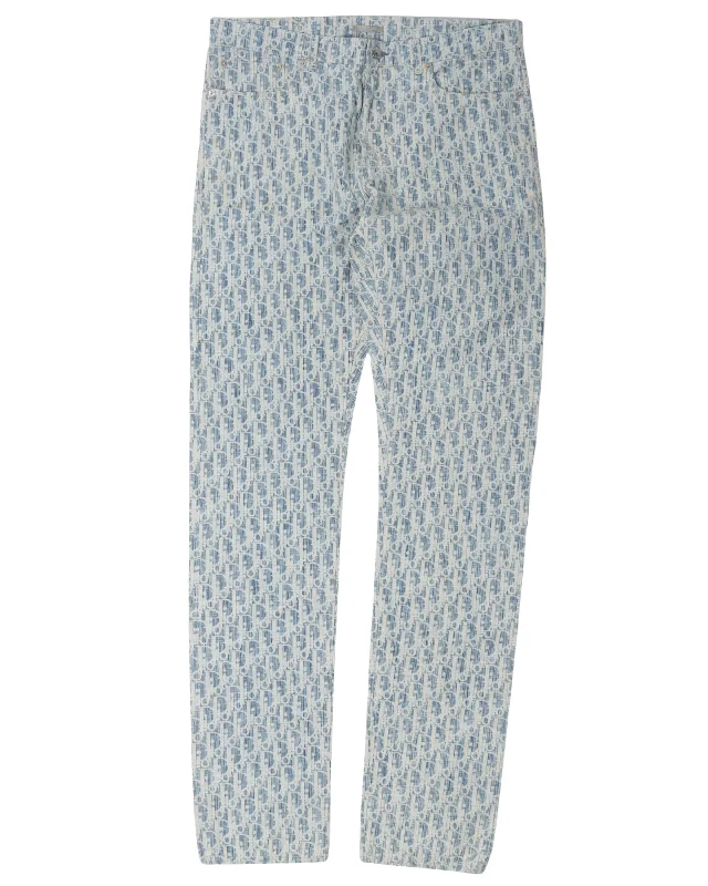 Oblique Monogram Pants High-Waist Trousers