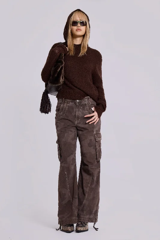 Brown Trooper Camo Cargo Pant Elegant Trouser Pants