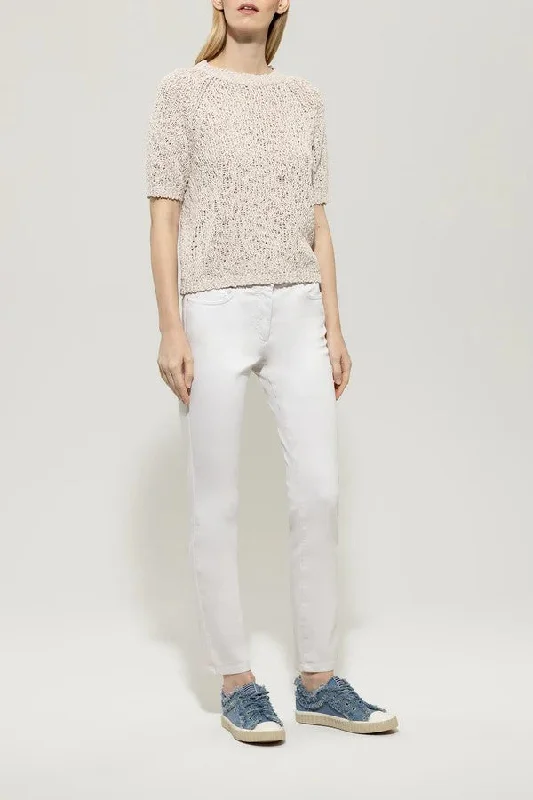 LUISA CERANO Beige Bouclé sweater Cashmere Blend Cotton Blend Poly Blend