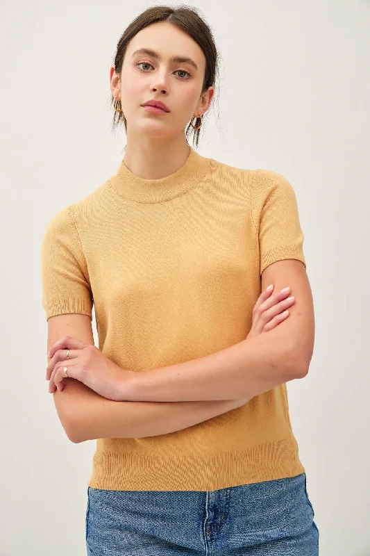 No Drama Mock Neck Sweater Top- 2 Colors! Glossy Satin Silk