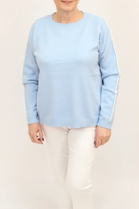 FRIEDA & FREDDIES Blue Stitch Sweater Chenille Blend Fleece Blend Nylon Blend