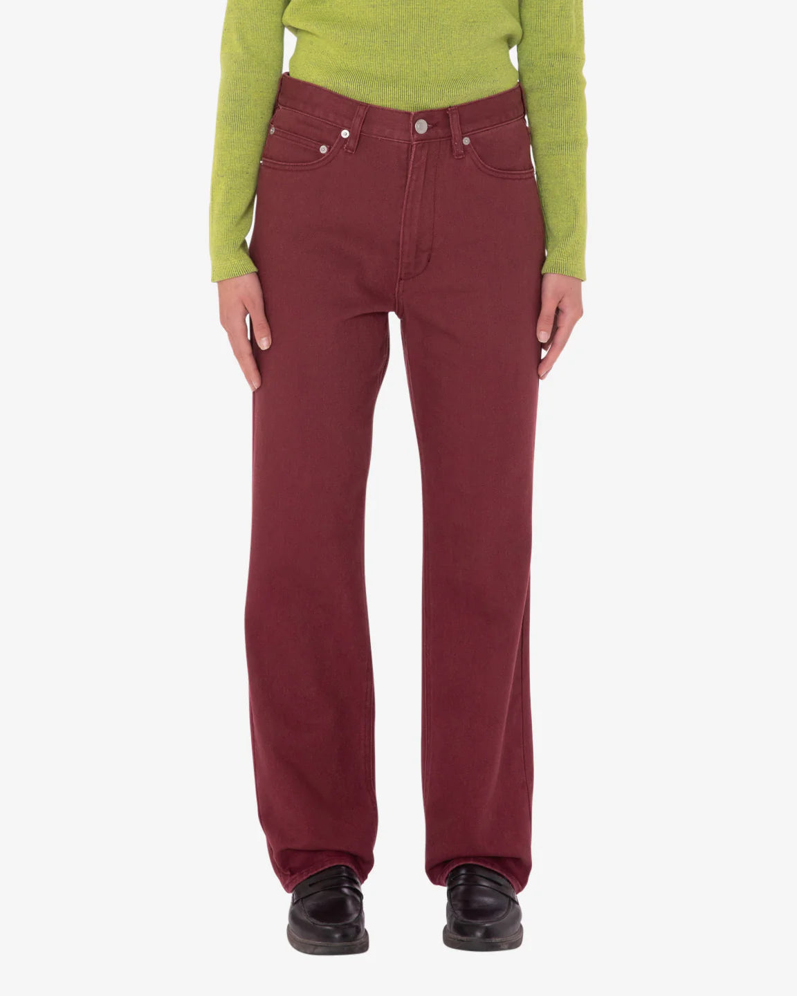 Obey EVERYDAY SLIM 5-POCKET PANT - WINE Elegant High-Waist Pants