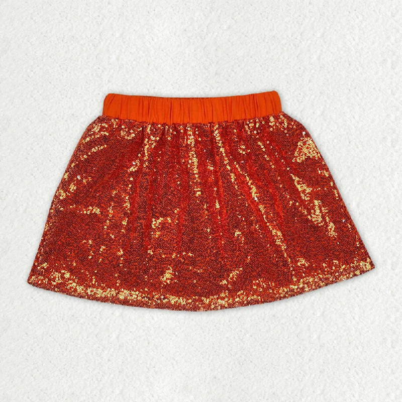 GLK0038--long sleeve orange sequin Skirt corduroy skirt cozy